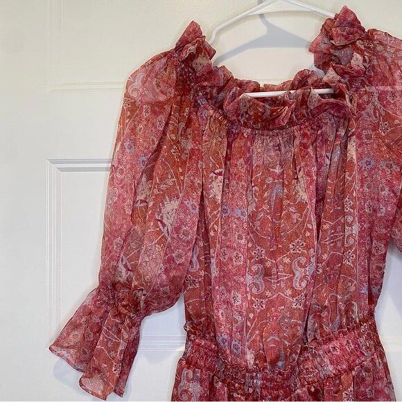 MISA LOS ANGELES Washed Rose Pink Danae Floral Blouson Mini Dress Sz XS NWT - Picture 8 of 12